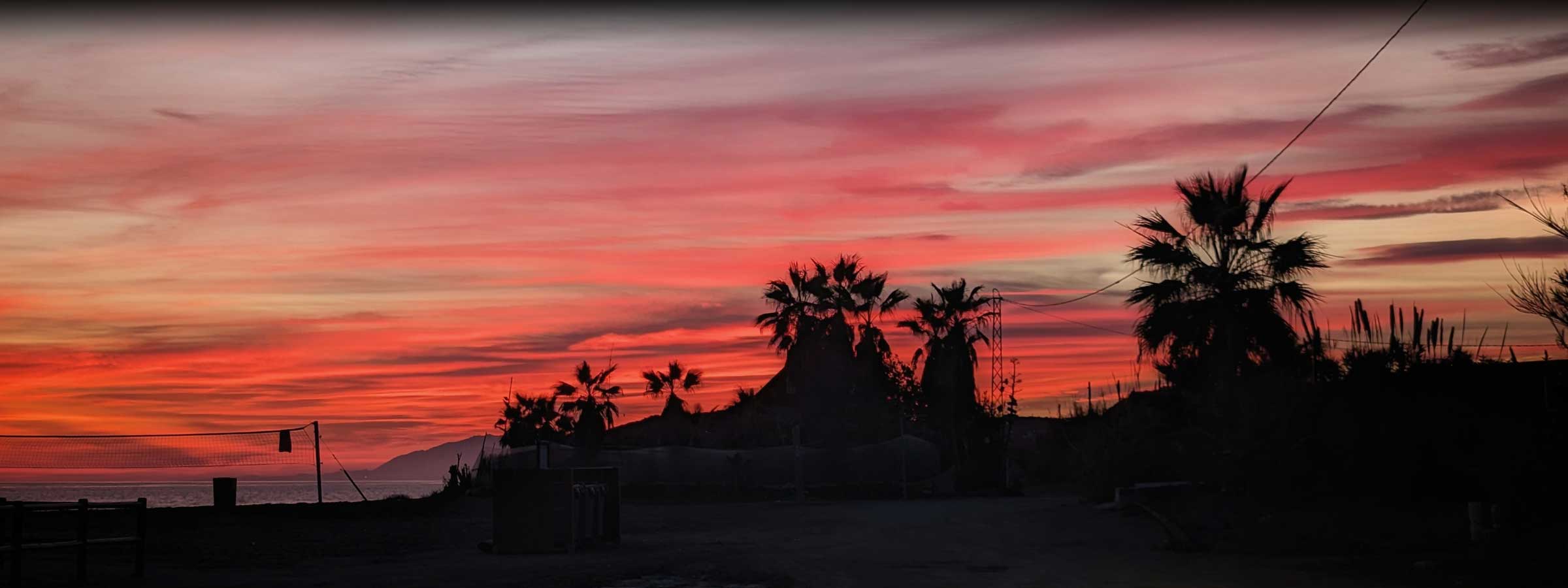 Almayate beach sundown